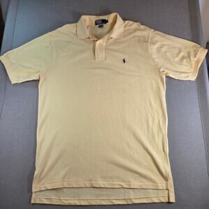 Ralph Lauren Polo Shirt L Yellow Cotton Short Sleeve Classic Pony Logo